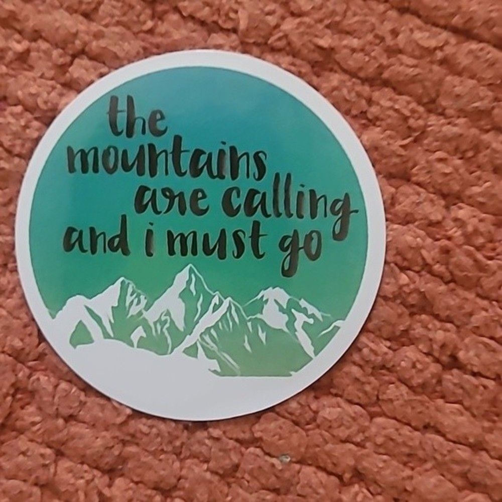 Outdoor Pattern Sticker 1 piece examples shown variety water bottle Mountains